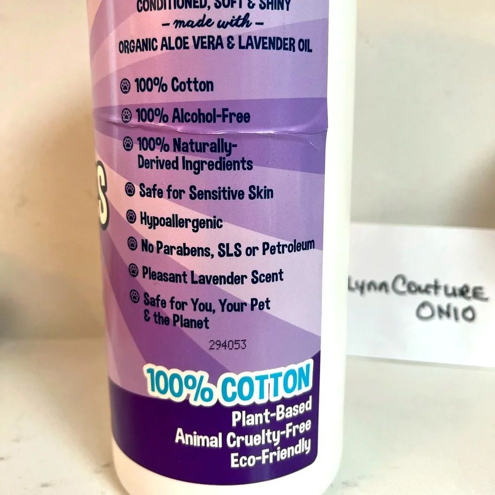 New Bodhi Dog Pet Wipes 60 Lavender & aloe Vera New! No parabens, calming wipe
